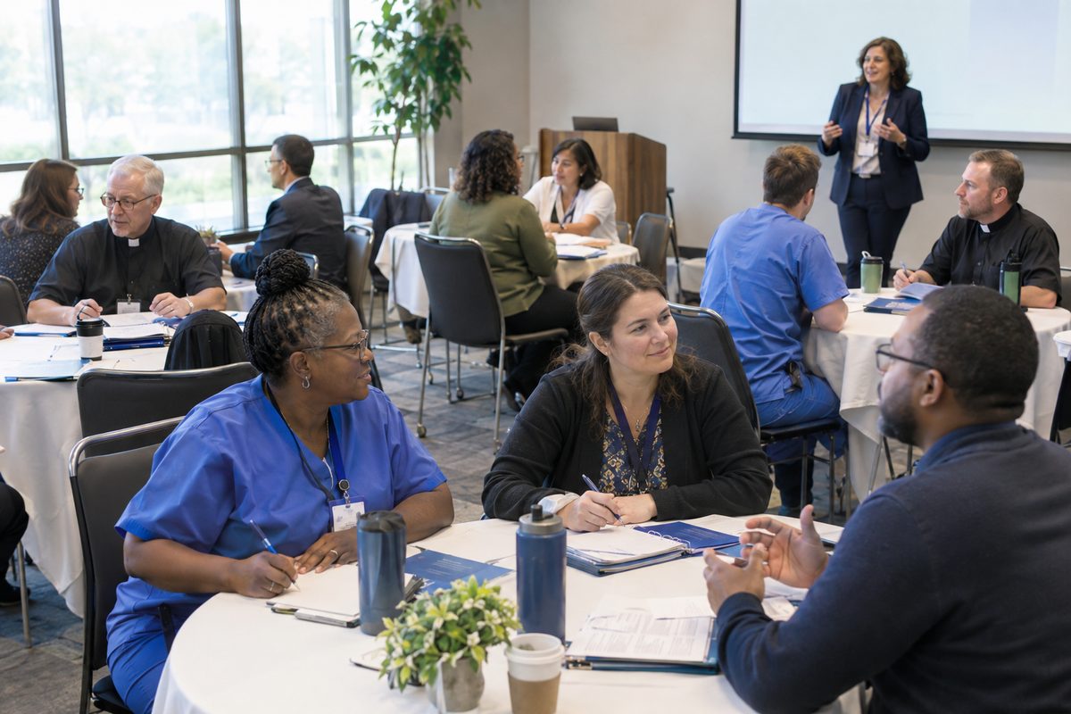Professionals from clergy, counseling and healthcare at a PAIRS certification training